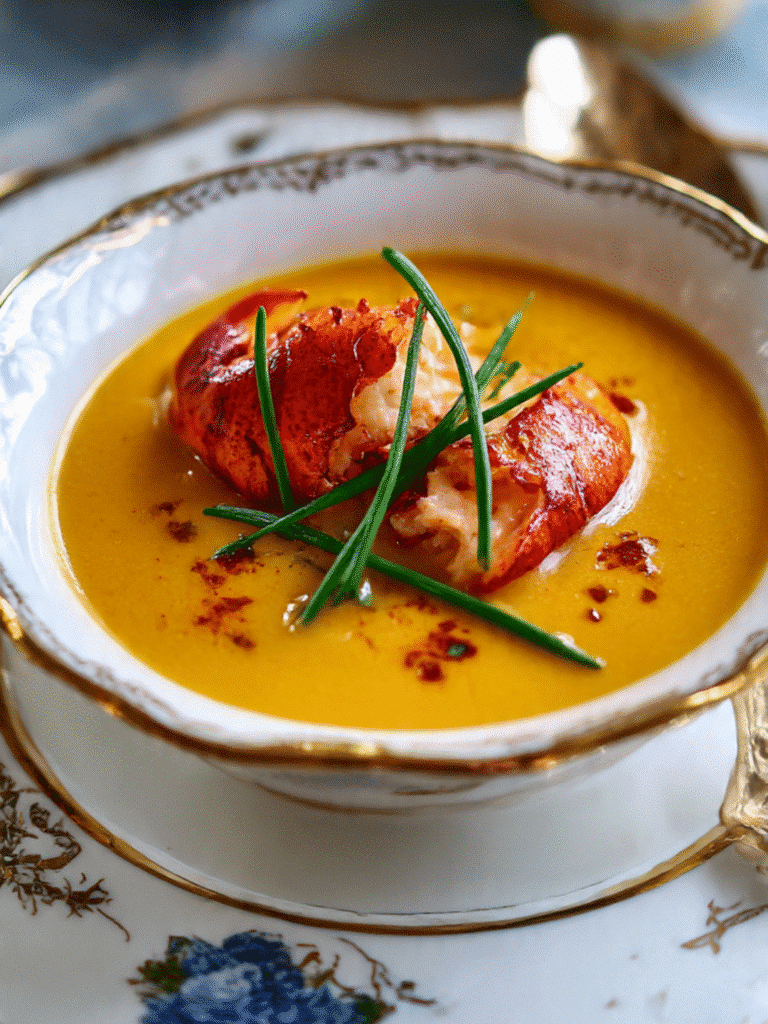 Exquisite Lobster Bisque with Saffron Infusion