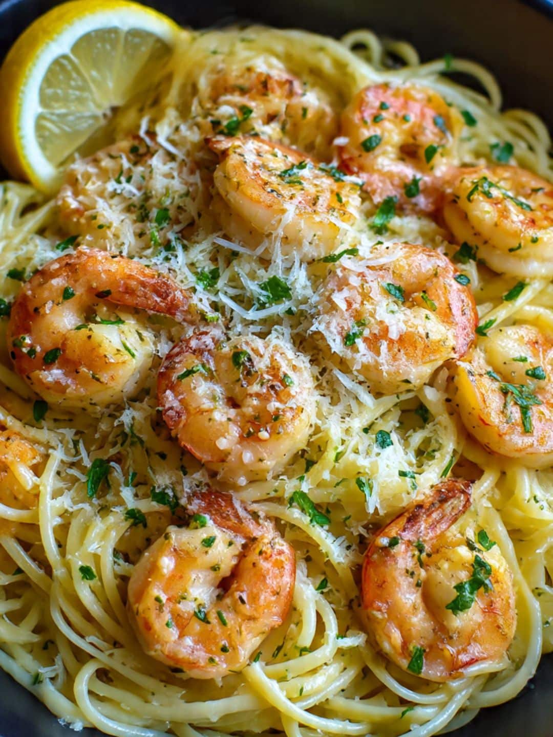 Lemon Butter Garlic Shrimp Pasta