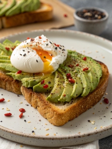 avocado toast with poached egg
