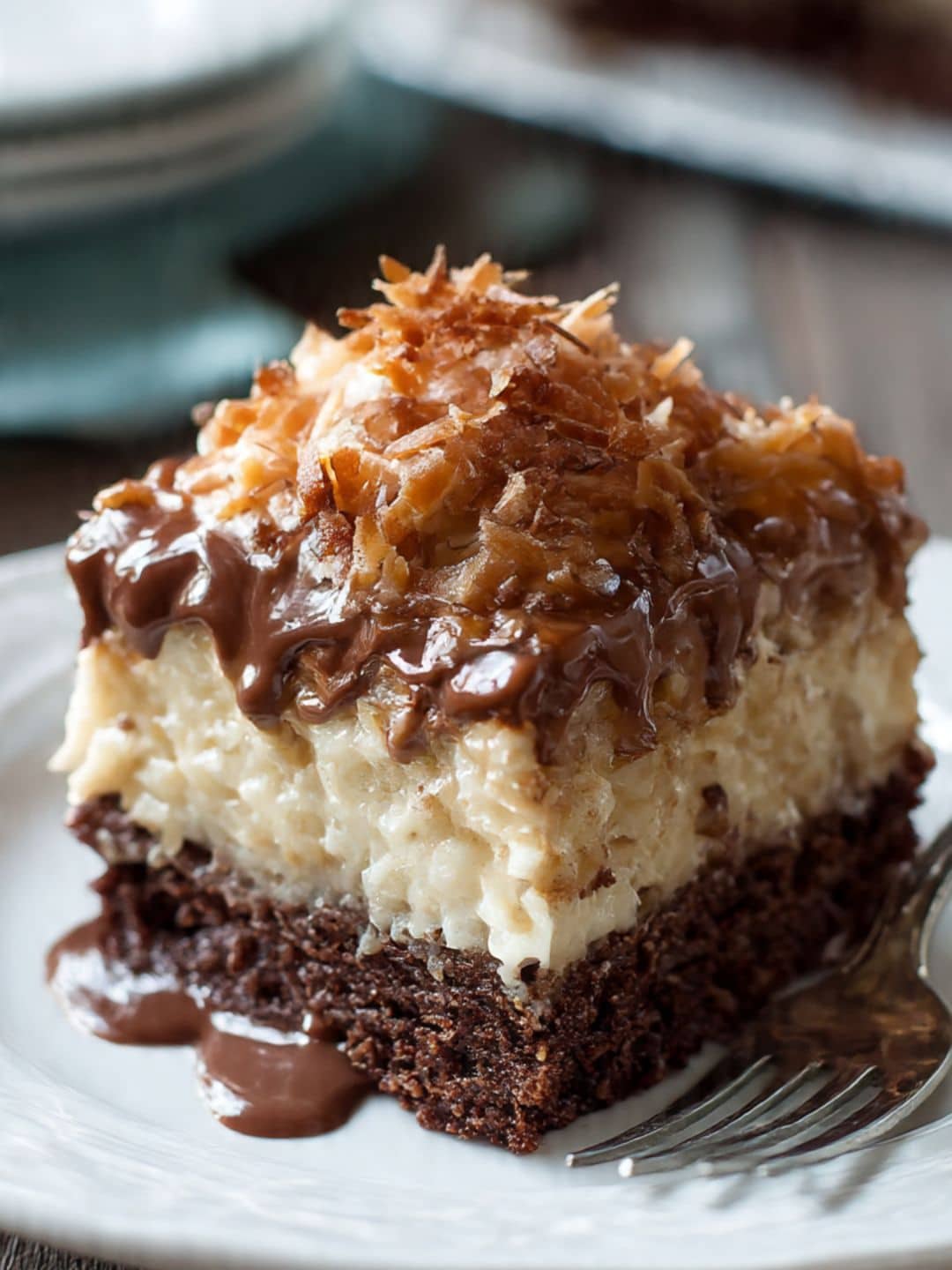 German Chocolate Poke Cake 