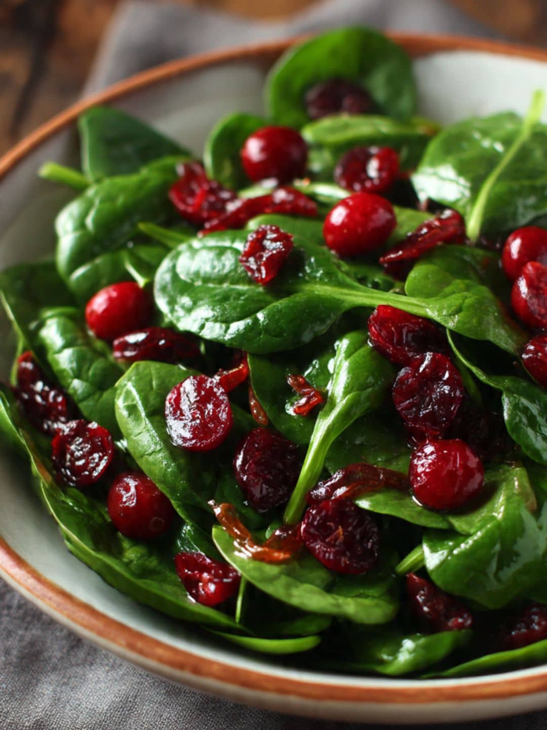 Simple Cranberry Spinach Salad 2