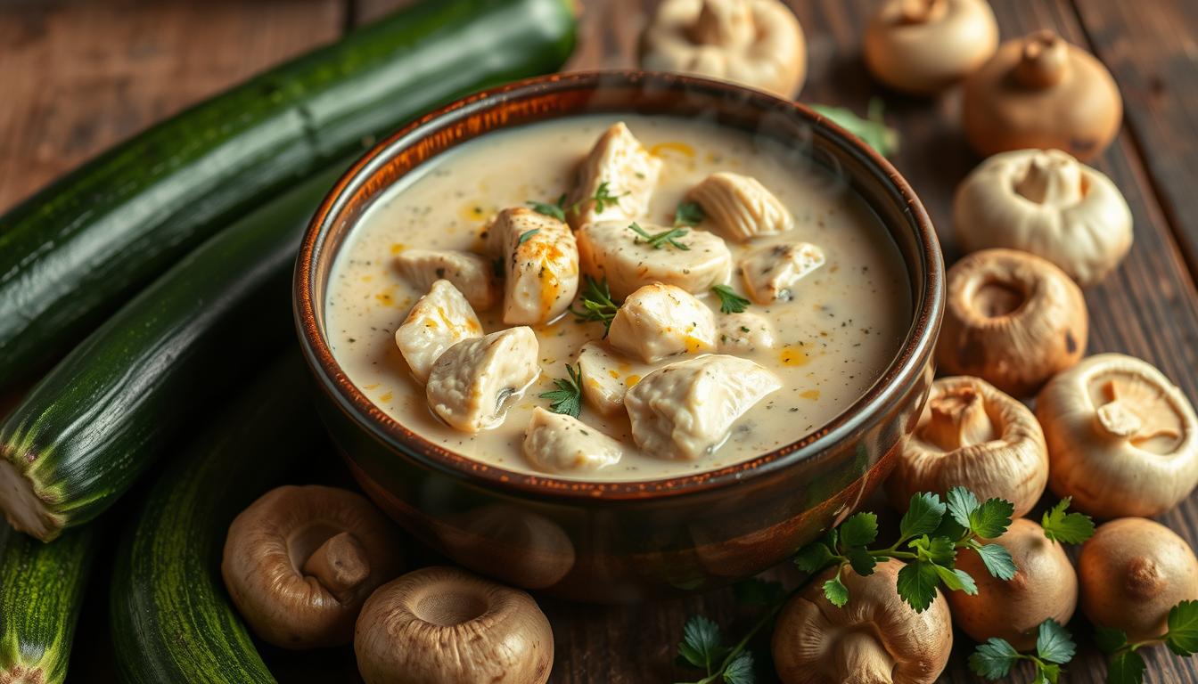 Creamy Zucchini Mushroom Soup with Chicken Recipe: A Quick and Healthy Comfort Meal