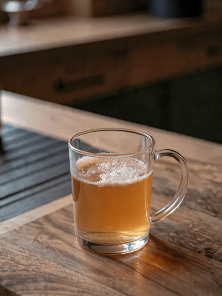 Horse salt trick drink for men prepared in a glass cup