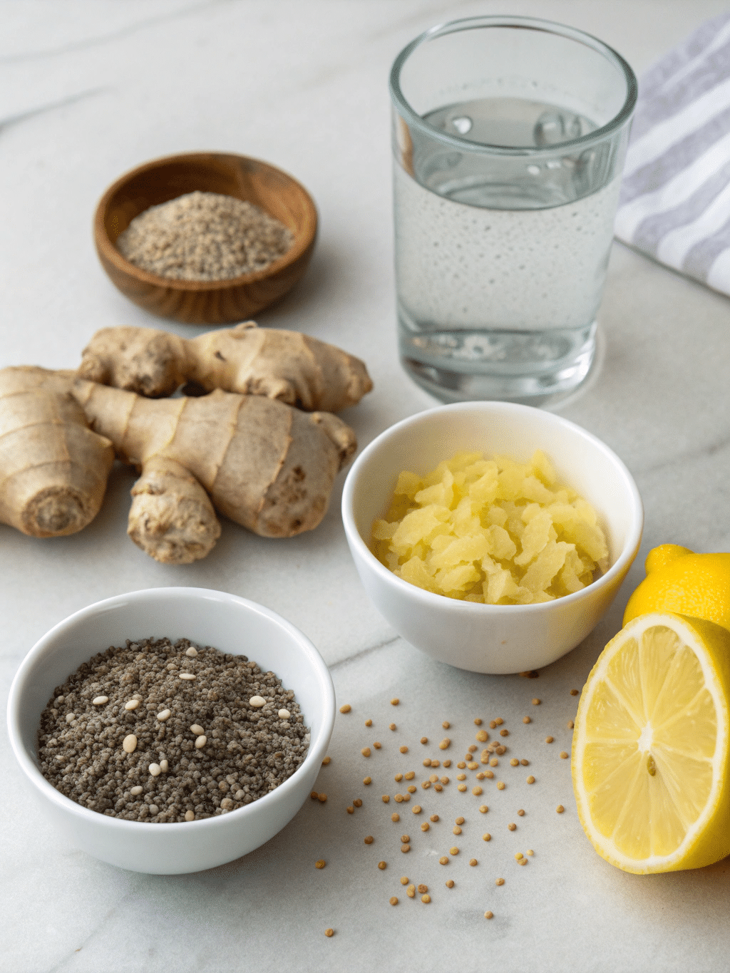Natural Ozempic drink recipe ingredients on counter