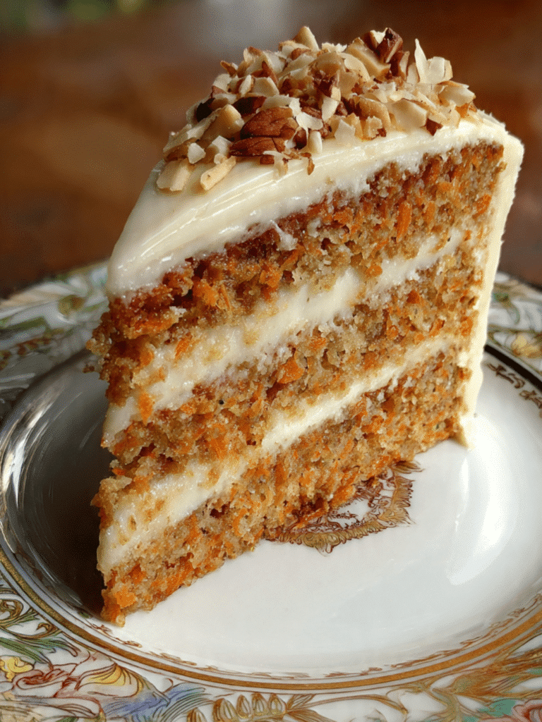 Carrot cake recipes from scratch on rustic wood table