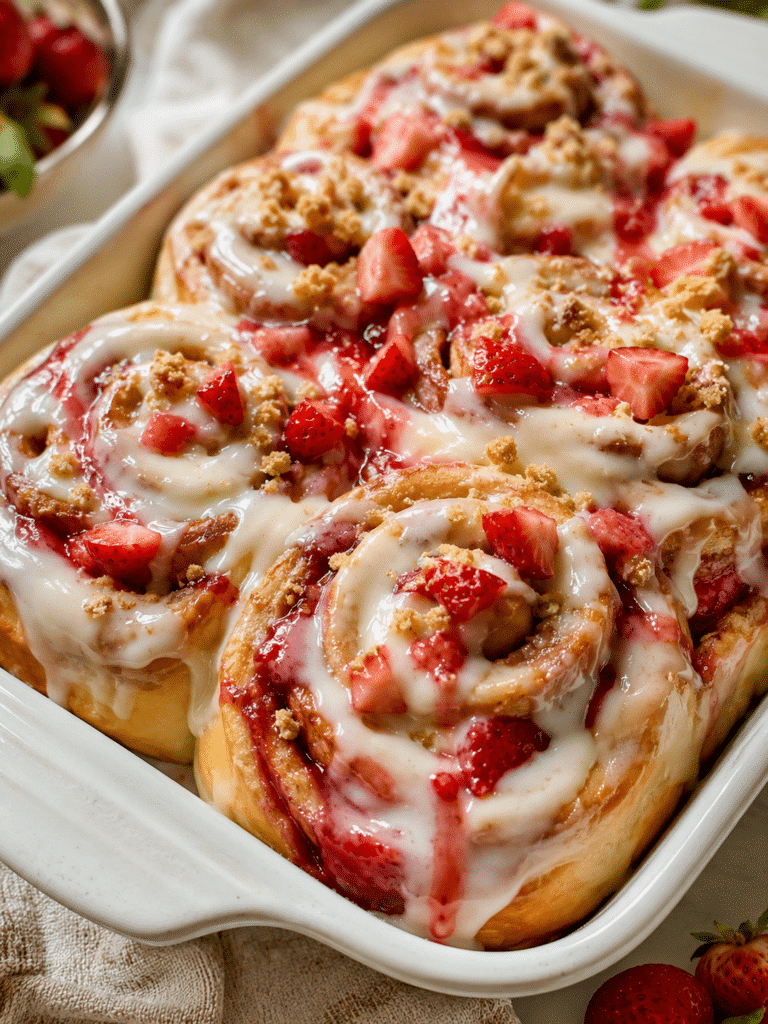 Strawberry Cheesecake Cinnamon Rolls