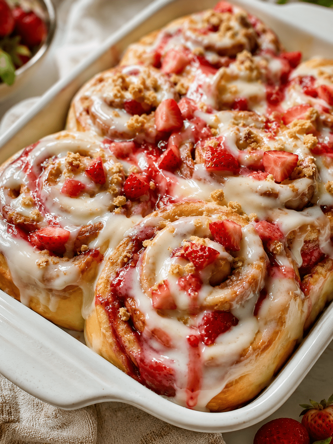 Strawberry Cheesecake Cinnamon Rolls