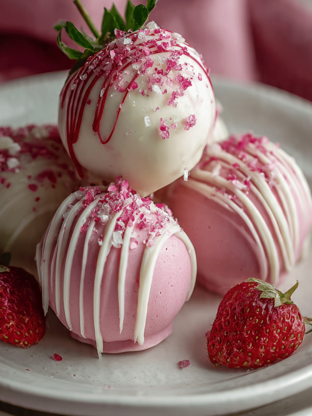 Strawberry Velvet Cheesecake Truffle Bites 