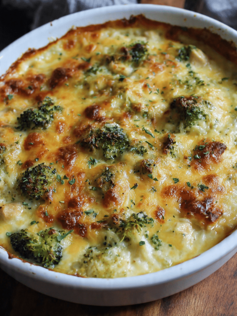 Cheesy Chicken Broccoli Rice Casserole