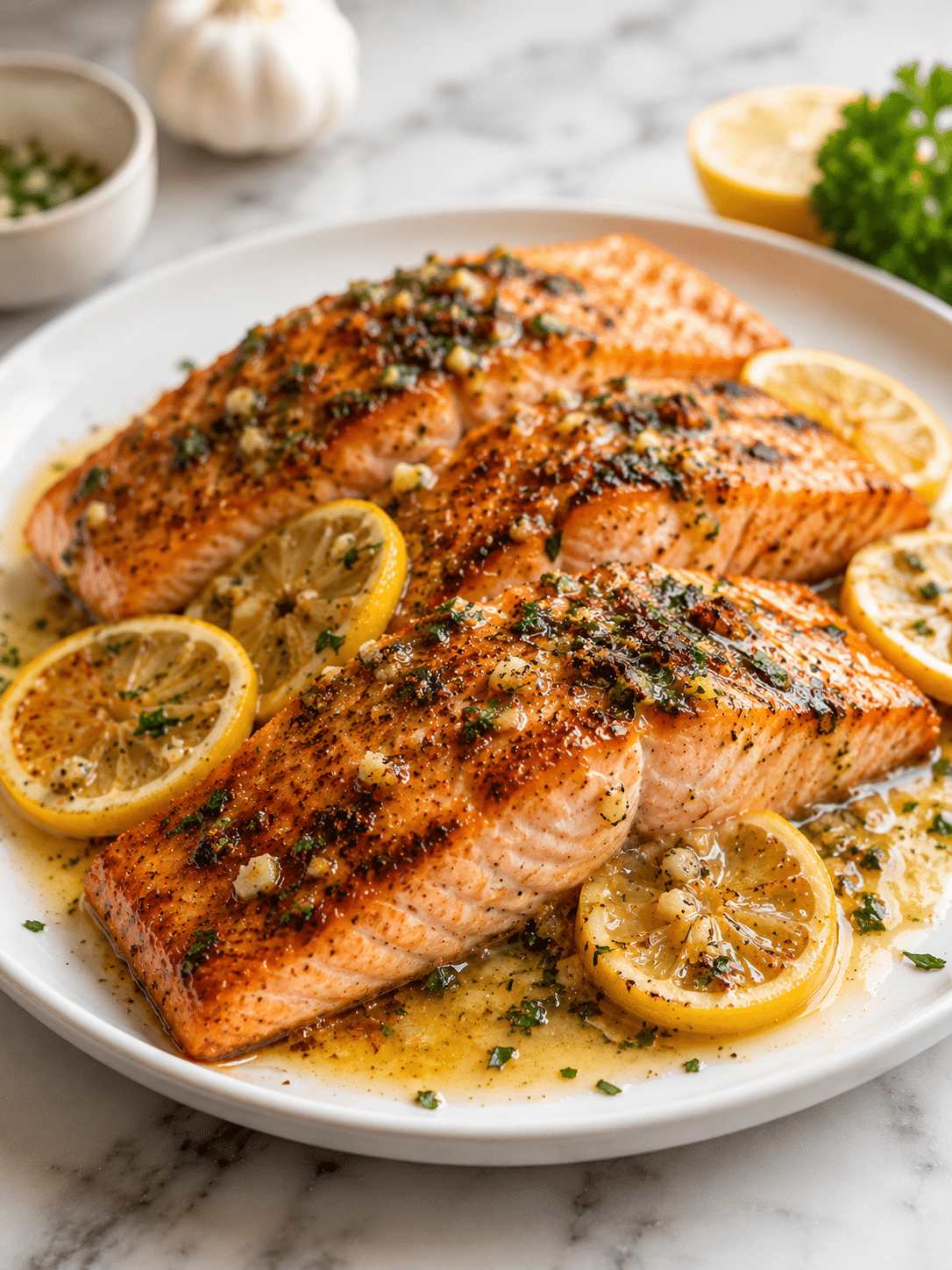 Garlic Butter Salmon with Lemon Garlic Butter Salmon with Lemon