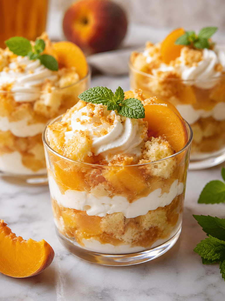 Peach Iced Tea Pound Cake Trifles: Easy Summer Dessert