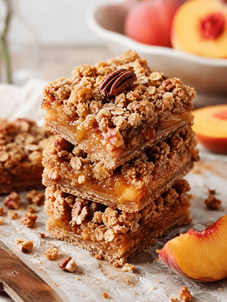 Peach & Pecan Oat Crumble Bars: The Best Homemade Recipe From Scratch