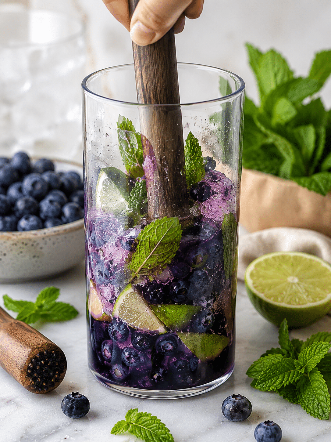 Blueberry Mojito Mocktail 1