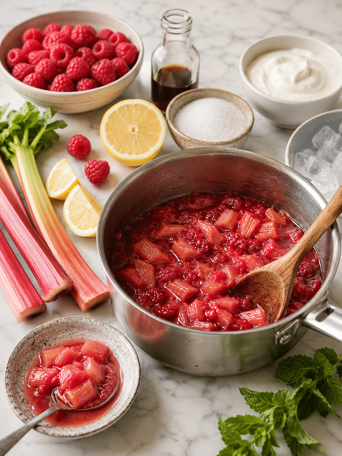 Chilled Rhubarb and Raspberry Soup 2