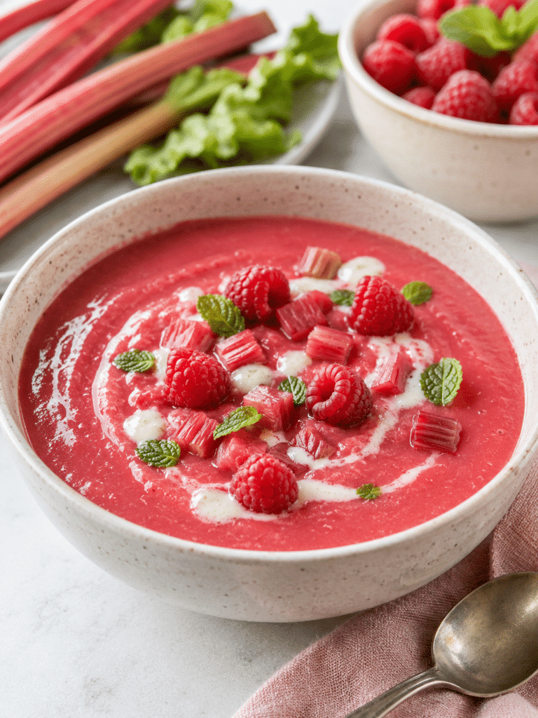 Chilled Rhubarb and Raspberry Soup Recipe for Summer