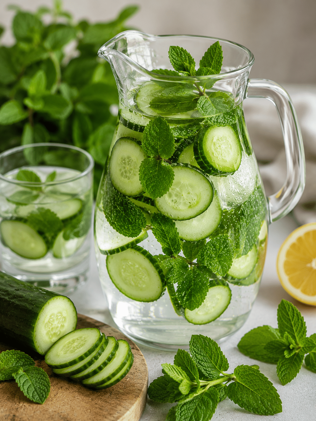 Cucumber mint water 1
