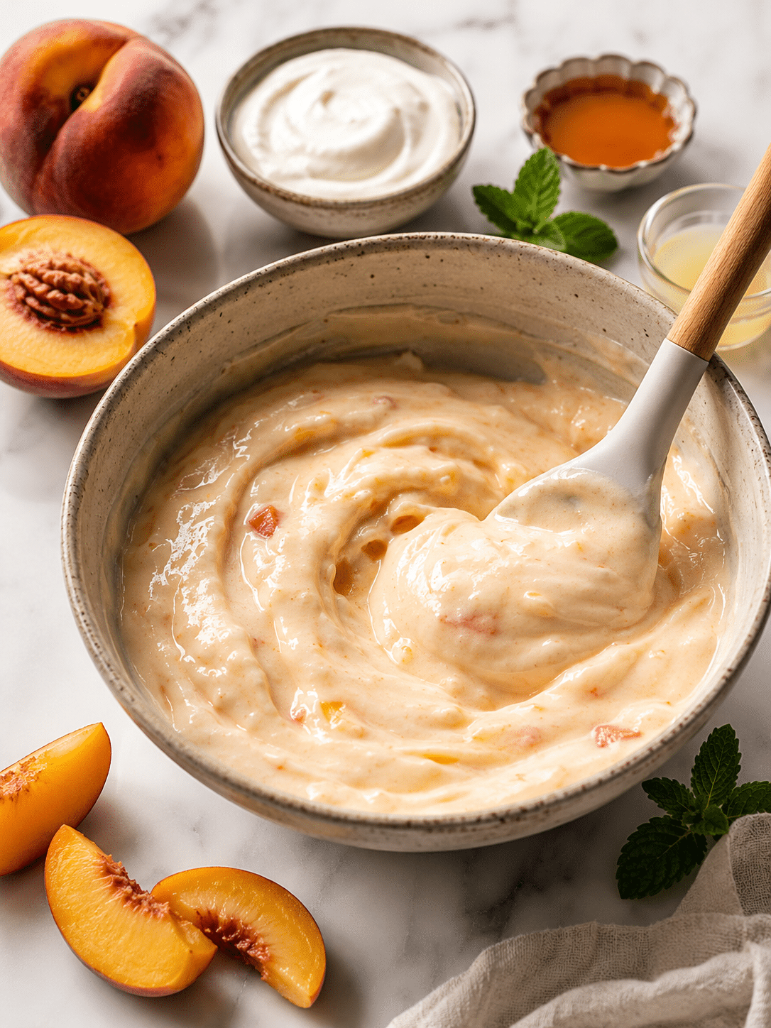Fresh Peach Frozen Yogurt 1