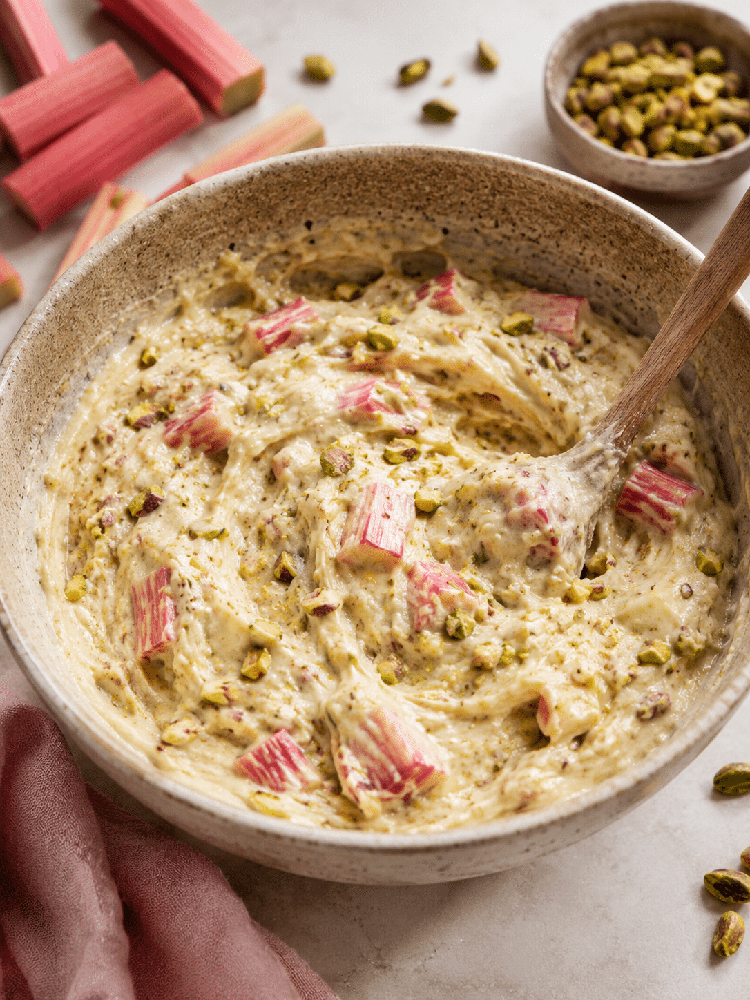 Pistachio Rhubarb Yogurt Cake 1