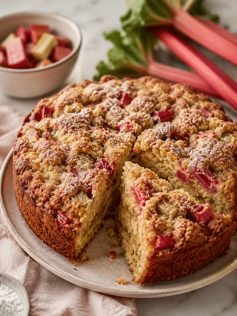 Rhubarb Buckle Recipe With Buttery Crumb Topping