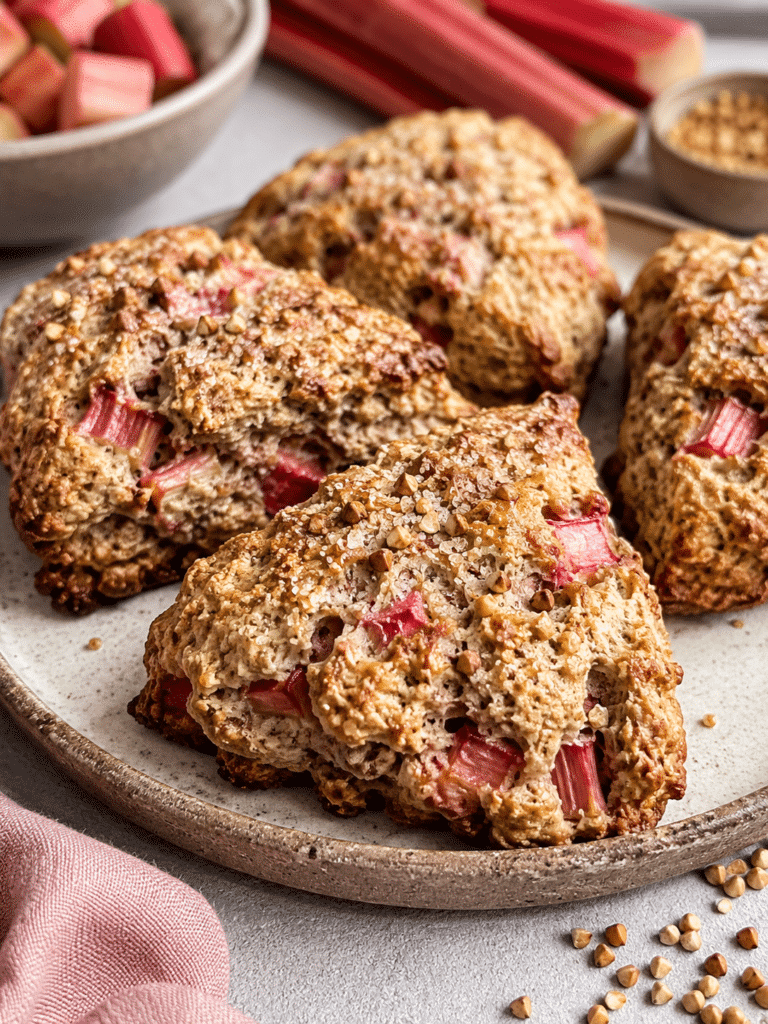 Rhubarb-Buckwheat Scones With Tender Buttermilk Crumbs
