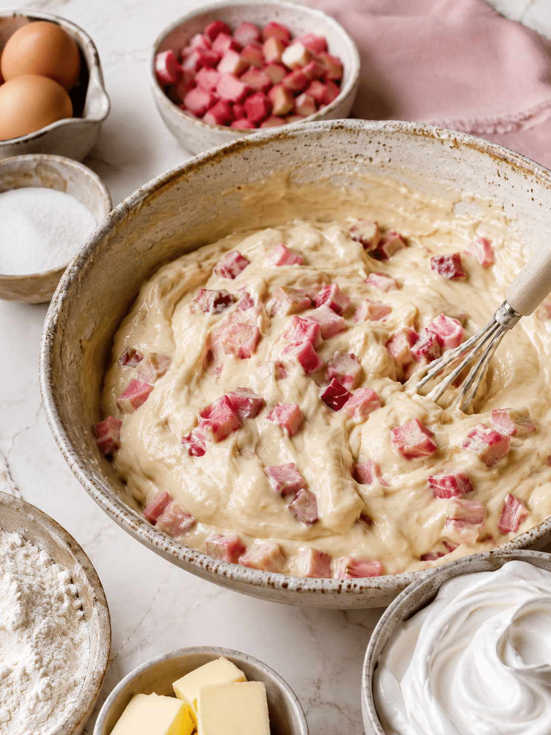 Rosy Rhubarb Meringue Cake 1
