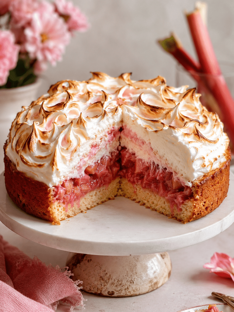 Rosy Rhubarb-Meringue Cake: A Bright Spring Dessert