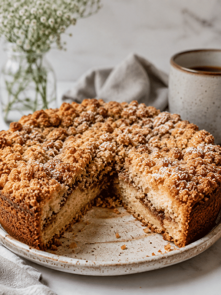 Sour Cream Coffee Cake with Cinnamon Streusel