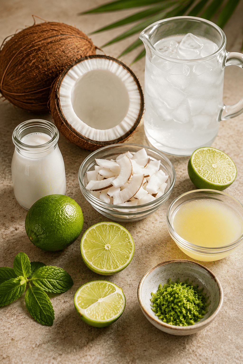 ingredients for Coconut Lime Refresher