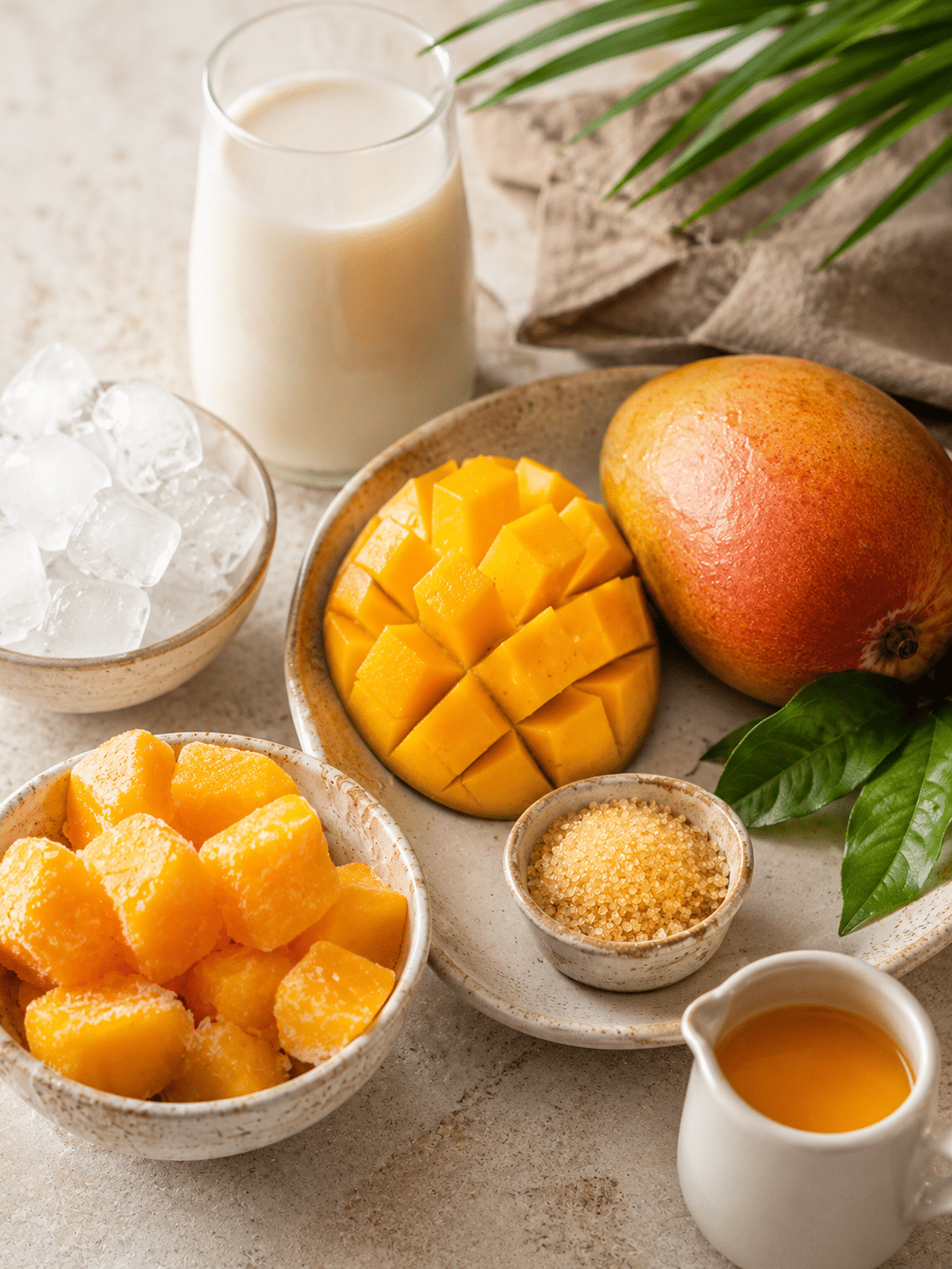 ingredients for Mango frozen drink