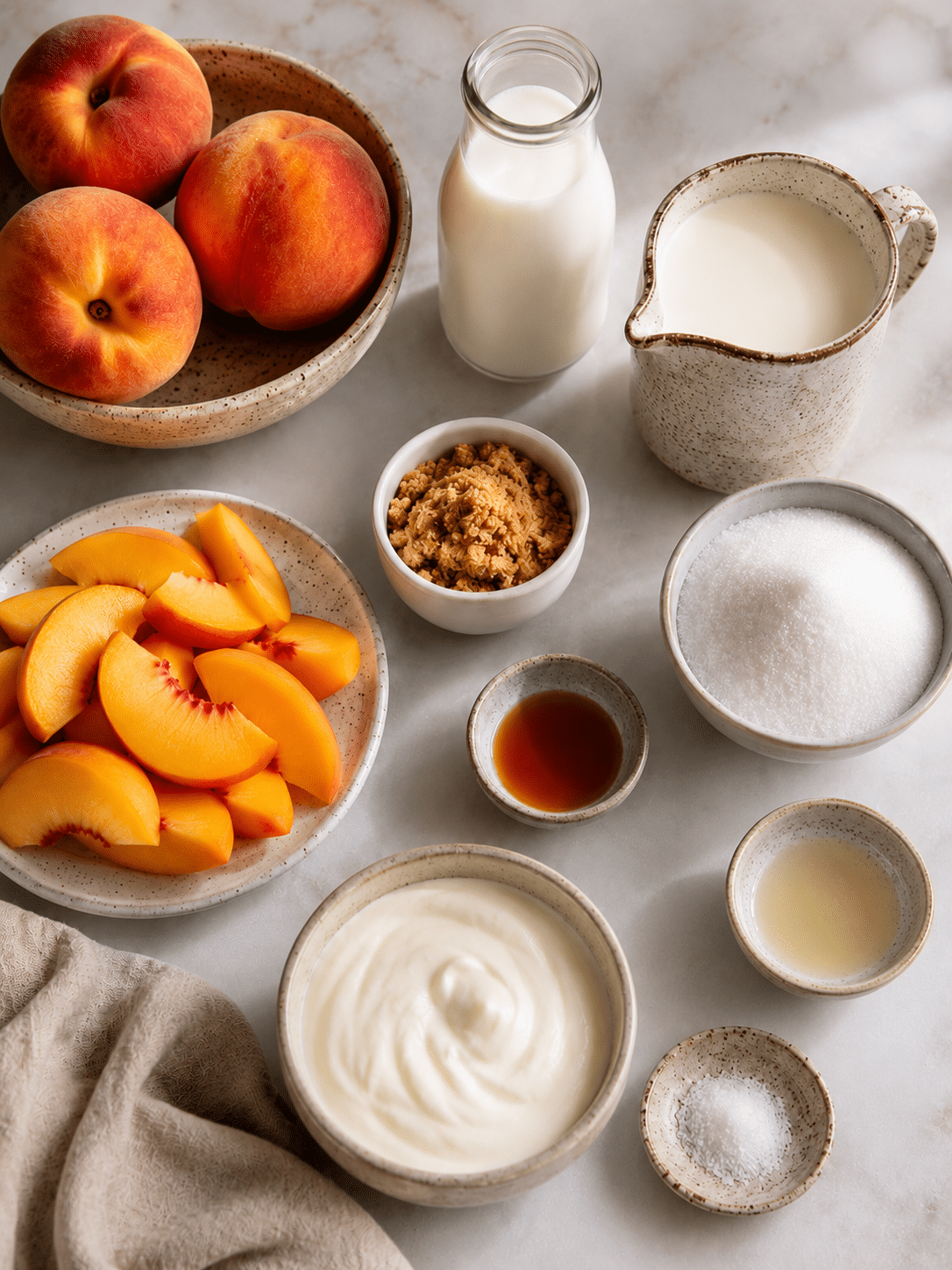 ingredients for Peach Ice Cream 1