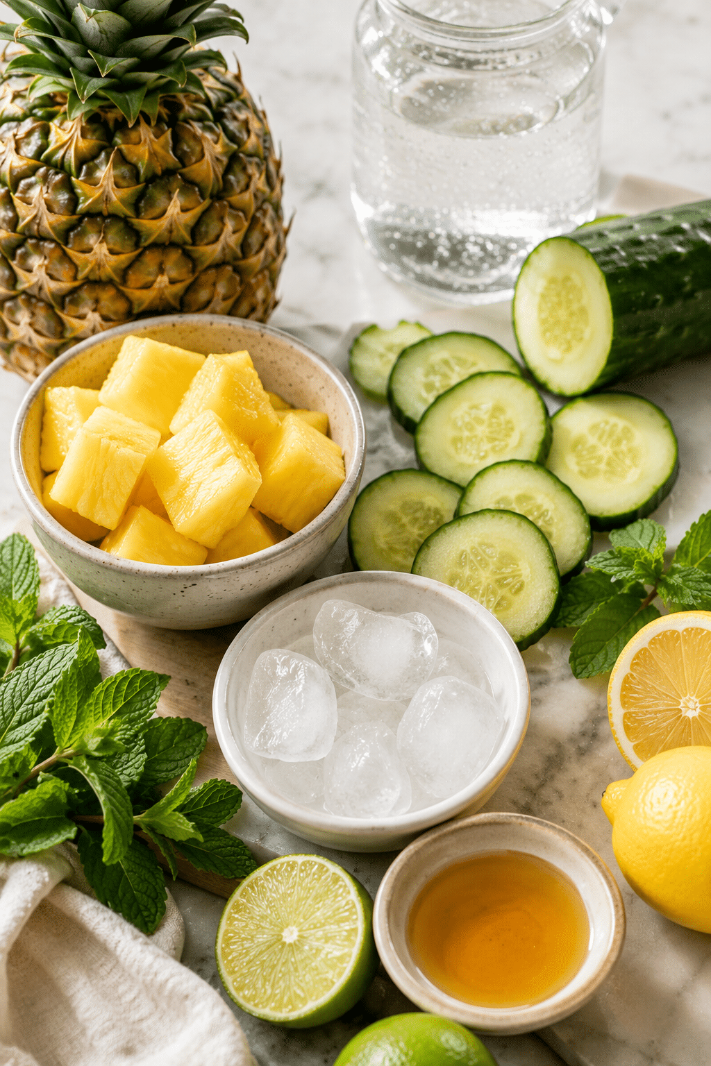 ingredients for Pineapple Cucumber Refresher