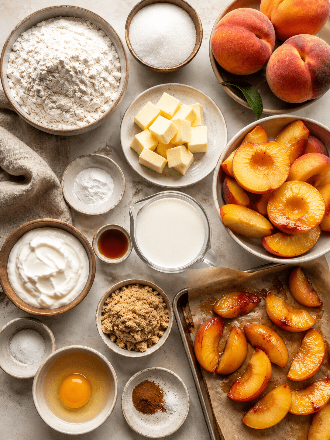 ingredients for Sweet Biscuits with Roasted Peaches